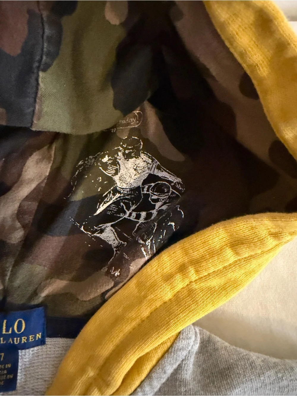 Polo by Ralph Lauren Colour-Blocked Cotton Hoodie, sz 7